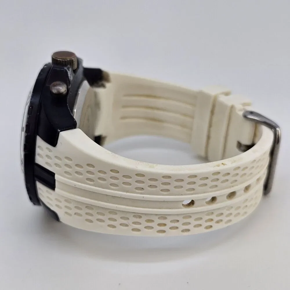 US POLO ASSN Men's Watch Digital Analog 48MM White‎ Platic Bands New Battery